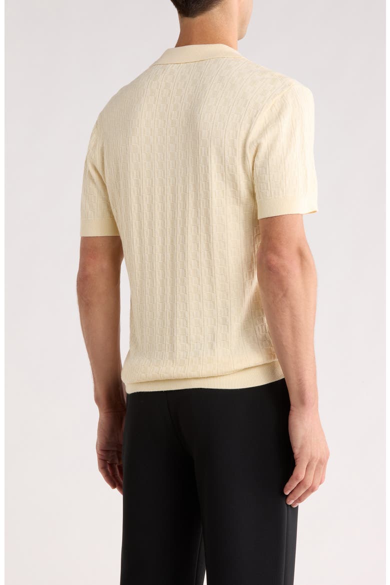 Cotton Knit Polo, Alternate, color, CREAM TEXTURE