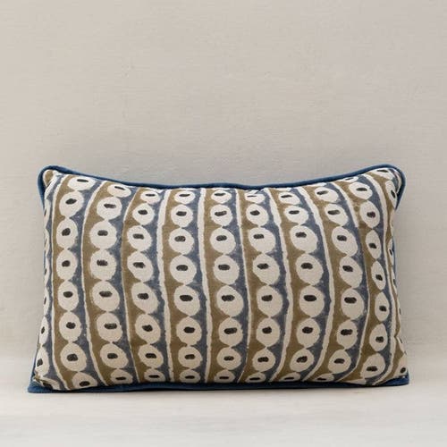 Mela Artisans Nazar Blockprint Pillow In Blue