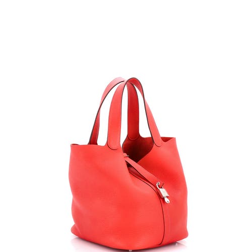 Pre-owned Hermes Hermes Picotin Lock Bag Clemence Gm In Red