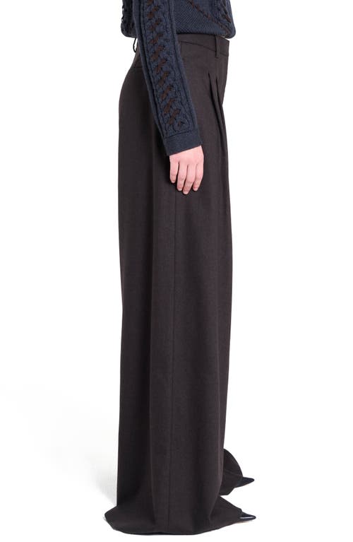 Twp Avery Stretch Wool Wide Leg Pants In Brown