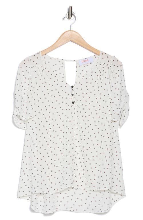 Shop Renee C Polka Dot V-neck Top In Ivory