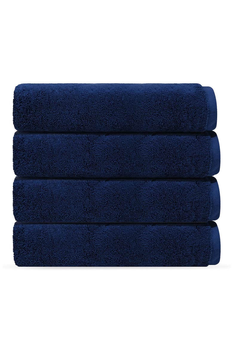 Puresoft 4-Piece Turkish Cotton Hand Towels, Main, color, NAVY