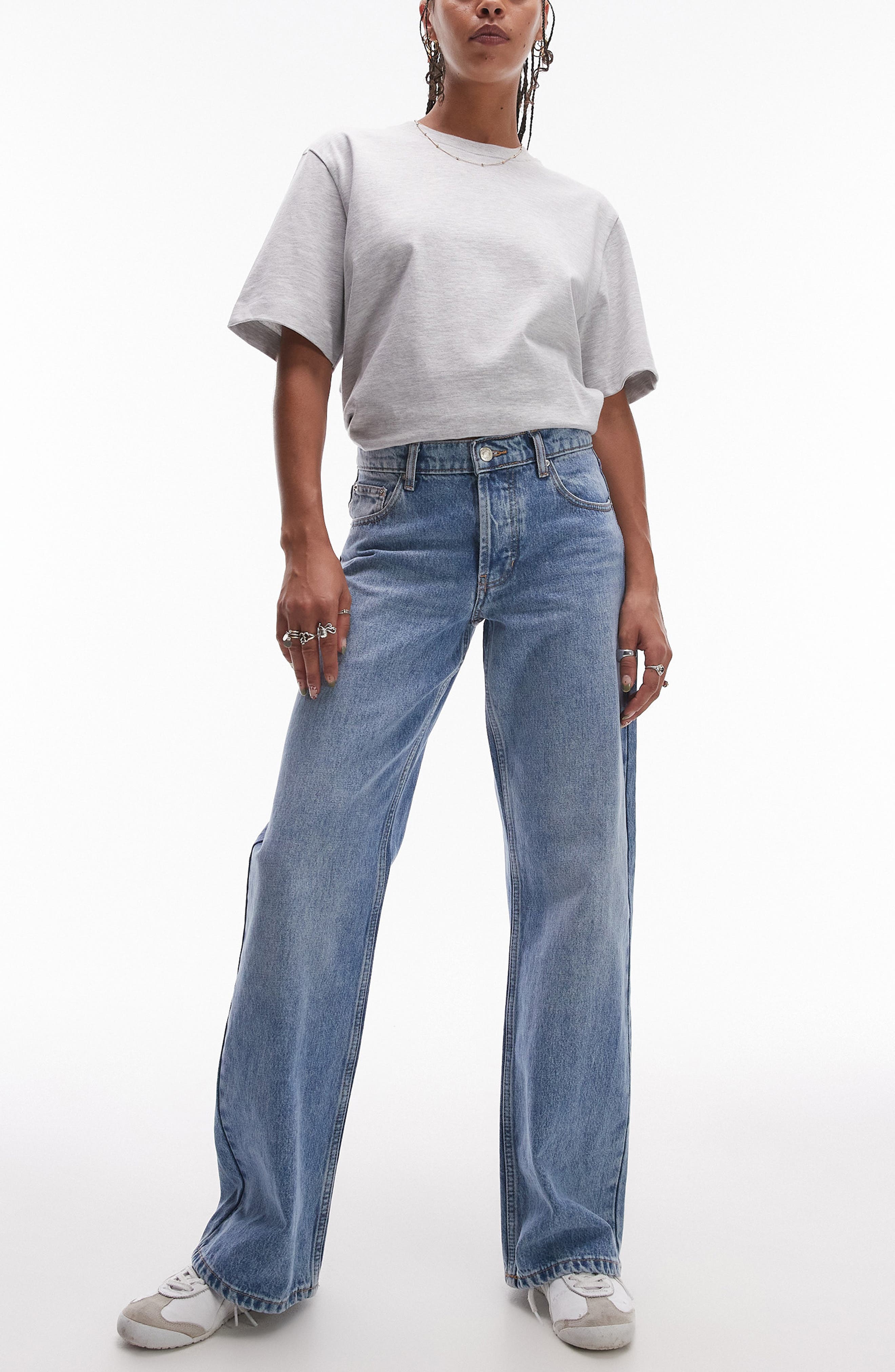 Topshop Low Rise Wide Leg Jeans (Women) | Nordstromrack