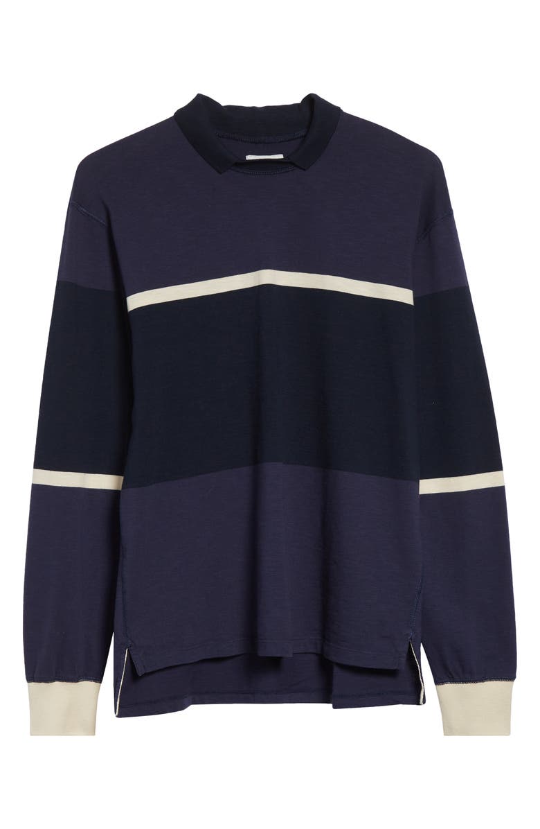 Drake's Flame Rugby Polo, Alternate, color, Dark Navy Ecru