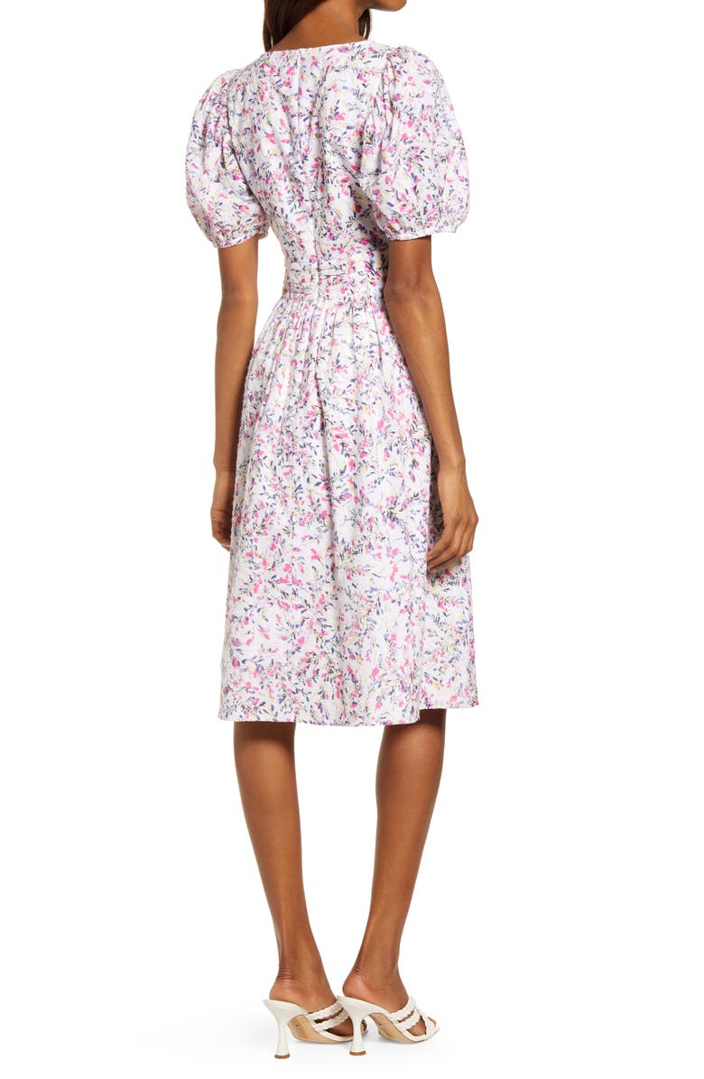 French Connection Flores Puff Sleeve Dress, Alternate, color, 