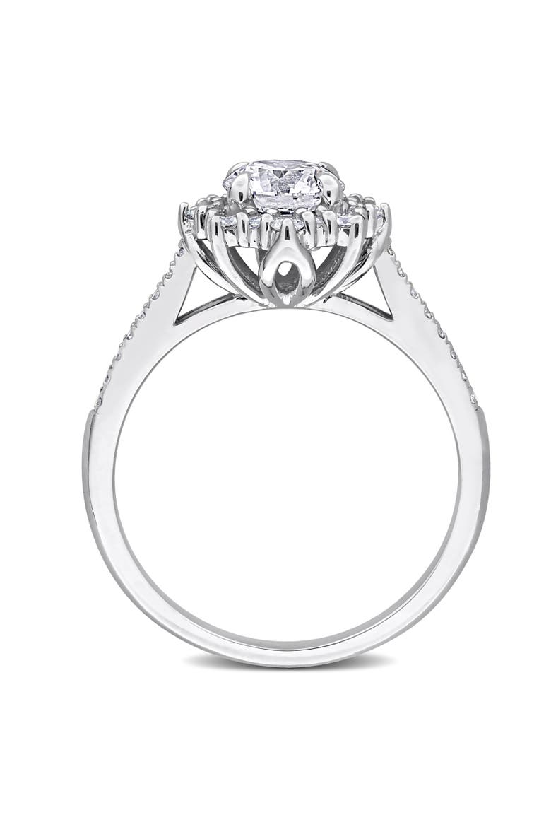 Lab-Grown Diamond Halo Engagement Ring 14k, Alternate, color, White Gold