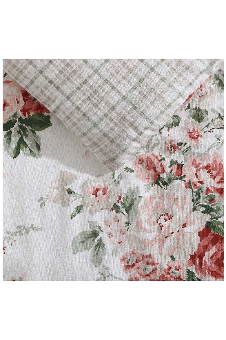 Ashfield 3-Piece Cotton Comforter & Sham Set, Alternate, color, RED/ GREEN