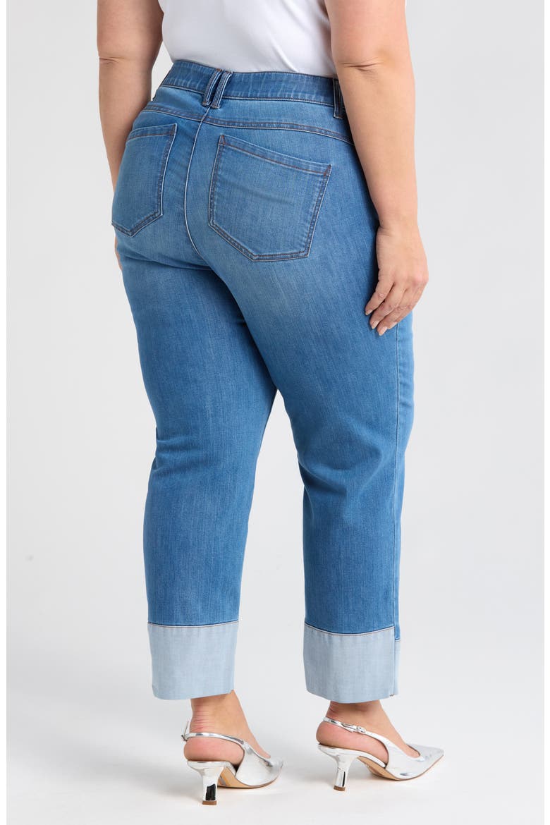 'Ab'Solution CoolMax® High Waist Ankle Straight Leg Jeans, Alternate, color, MID BLUE