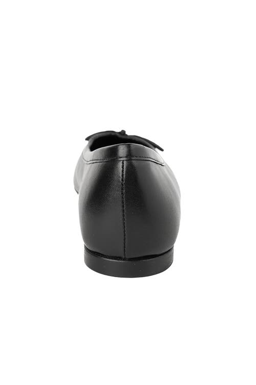 Menina Step Amelie Leather Ballet Flat In Black