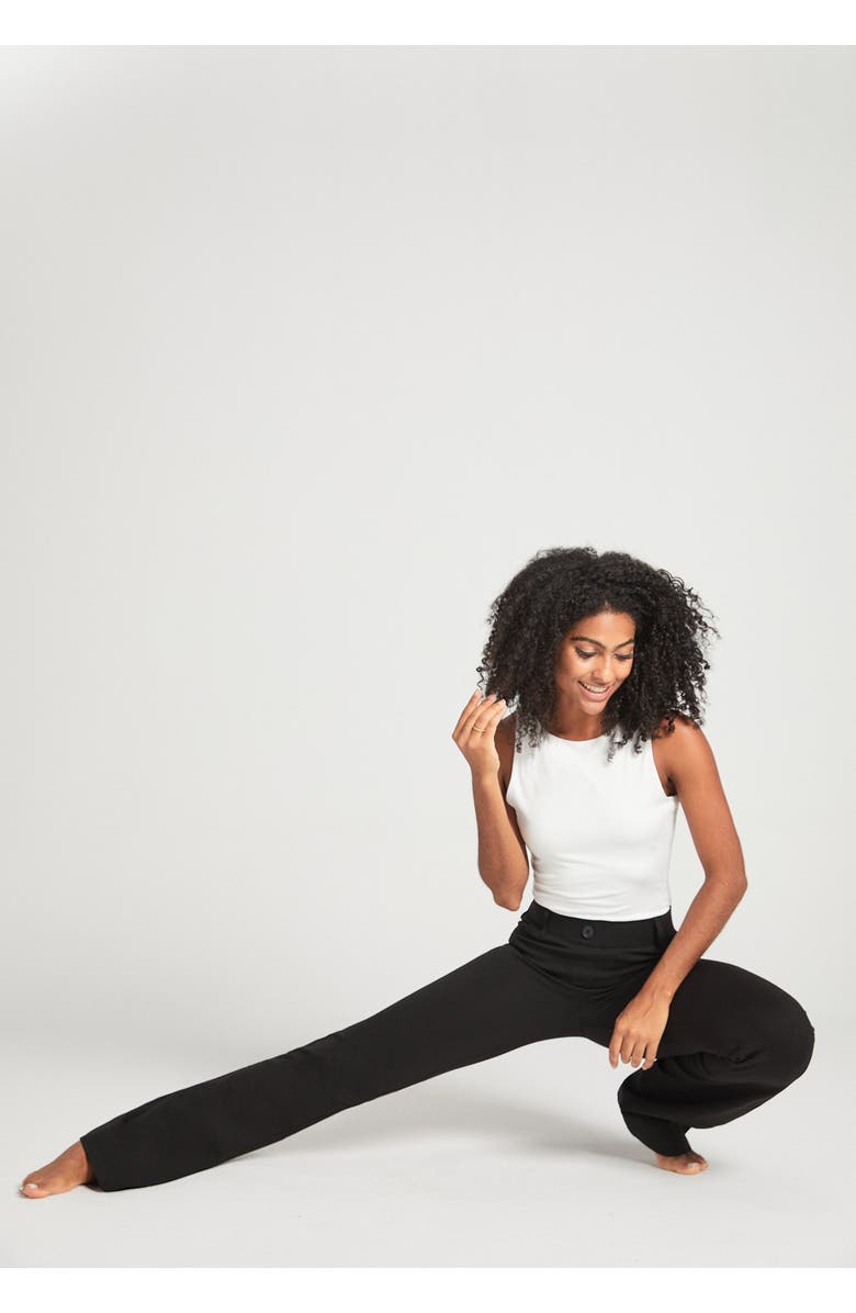 Betabrand Two Pocket DPYP Dress Pant Yoga Pants Bootcut, Alternate, color, Black