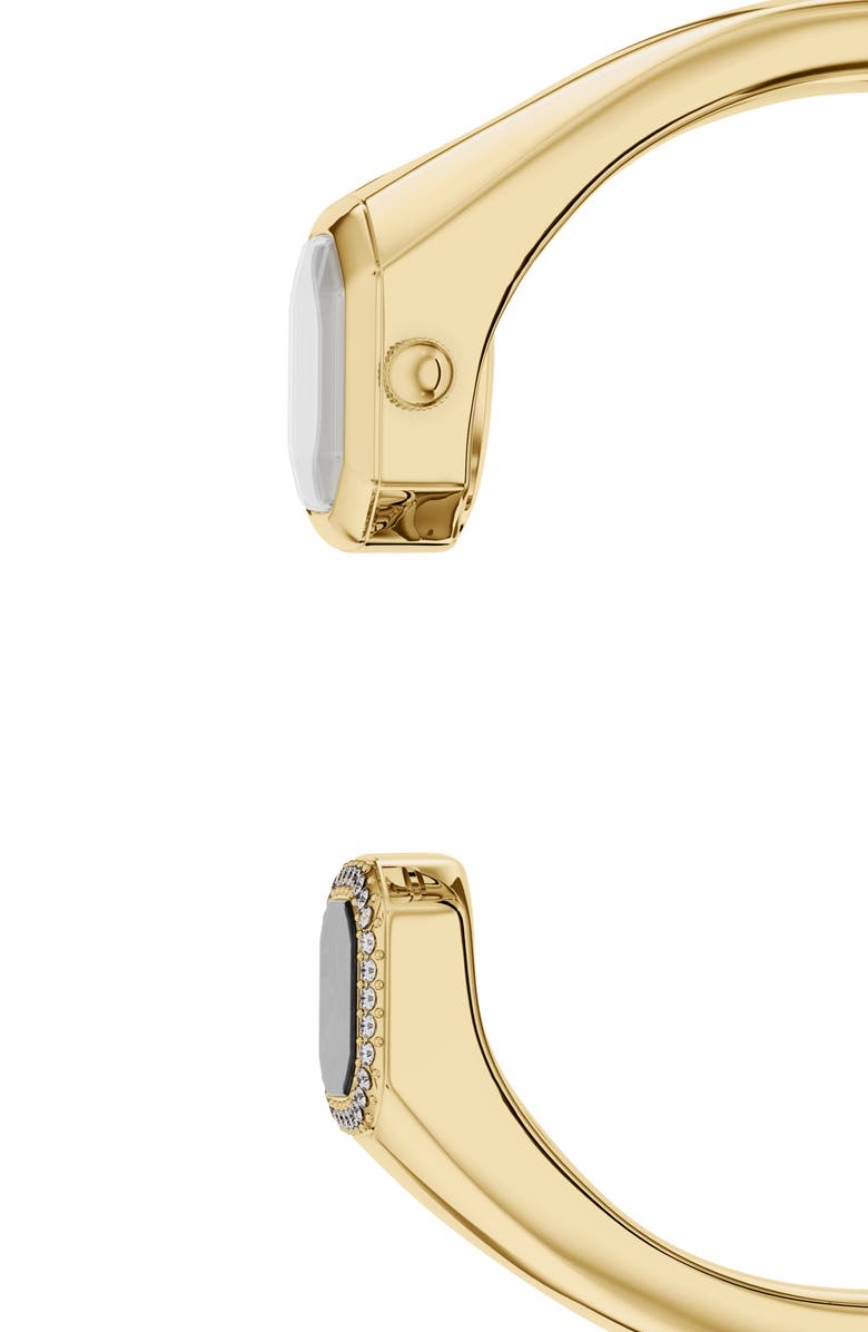 Fossil Harlow Black Onyx & Crystal Bangle Bracelet Watch, 16mm, Alternate, color, Gold