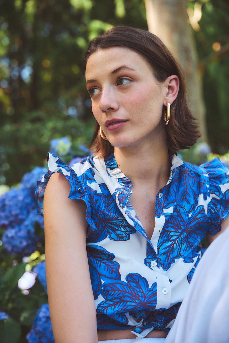Cc Frida Crispy Cotton Shirt, Alternate, color, Blue Eenika