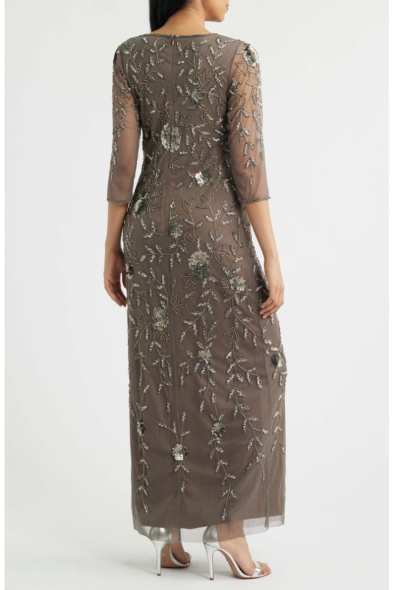 Sequin & Bead Gown, Alternate, color, MOCHA
