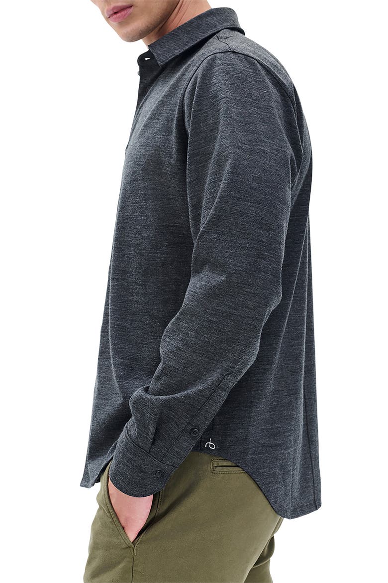 Tomlin Merino Wool Button-Up Shirt, Alternate, color, CHARCOAL