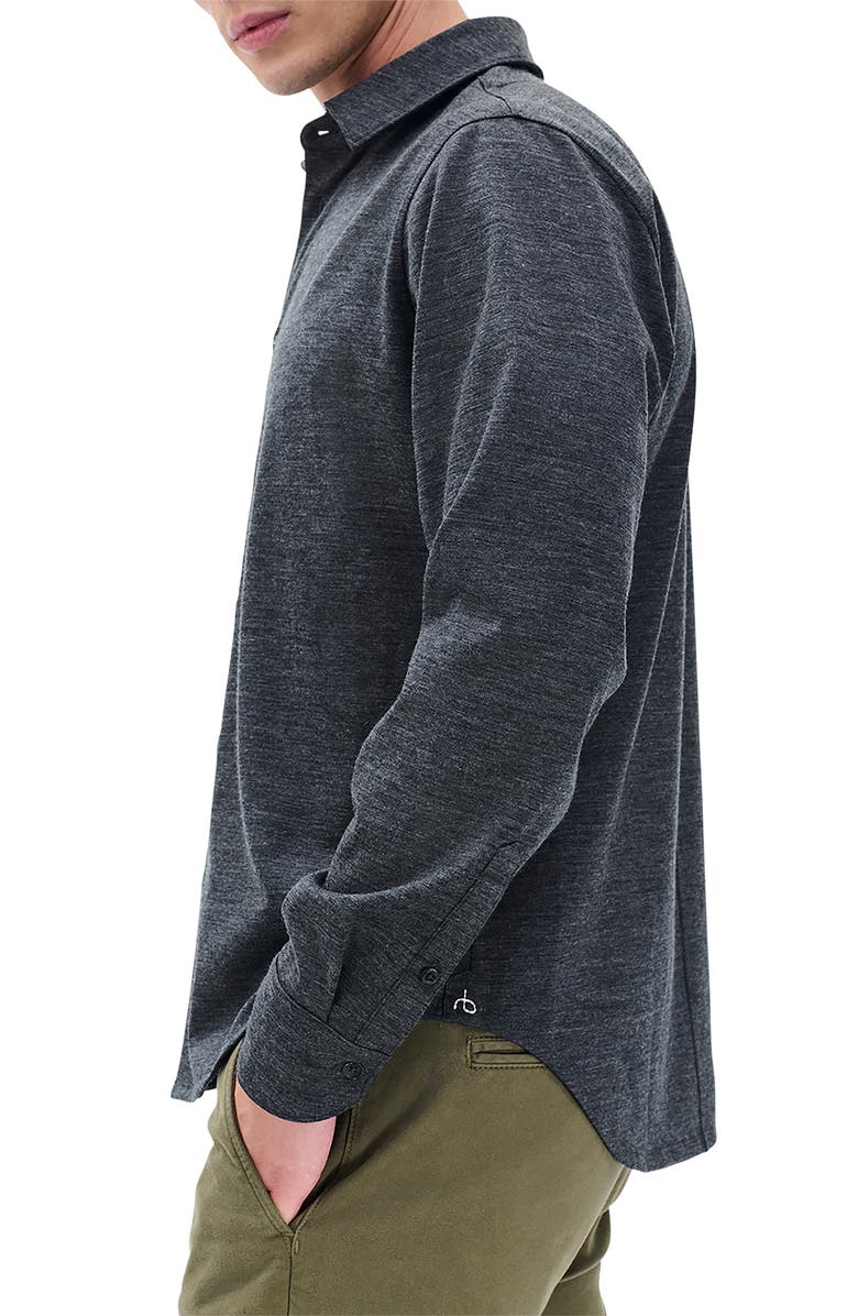 rag & bone Tomlin Merino Wool Button-Up Shirt, Alternate, color, Charcoal