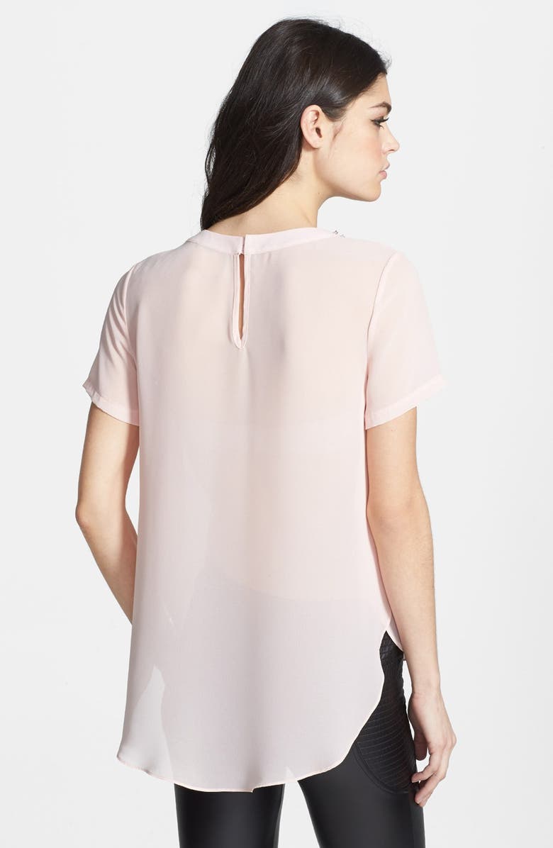 ASTR the Label ASTR Embellished Neck Chiffon Tee, Alternate, color, 