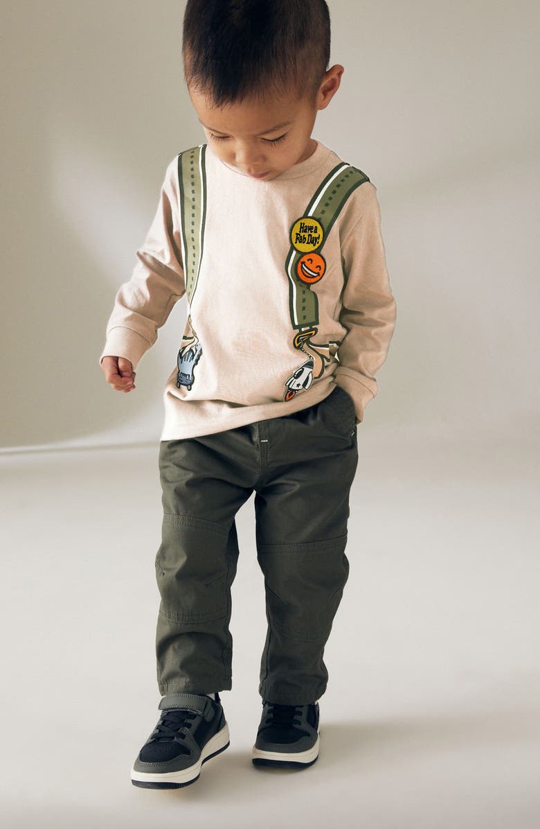 NEXT Kids' Rucksack Long Sleeve Cotton Graphic T-Shirt, Alternate, color, Natural