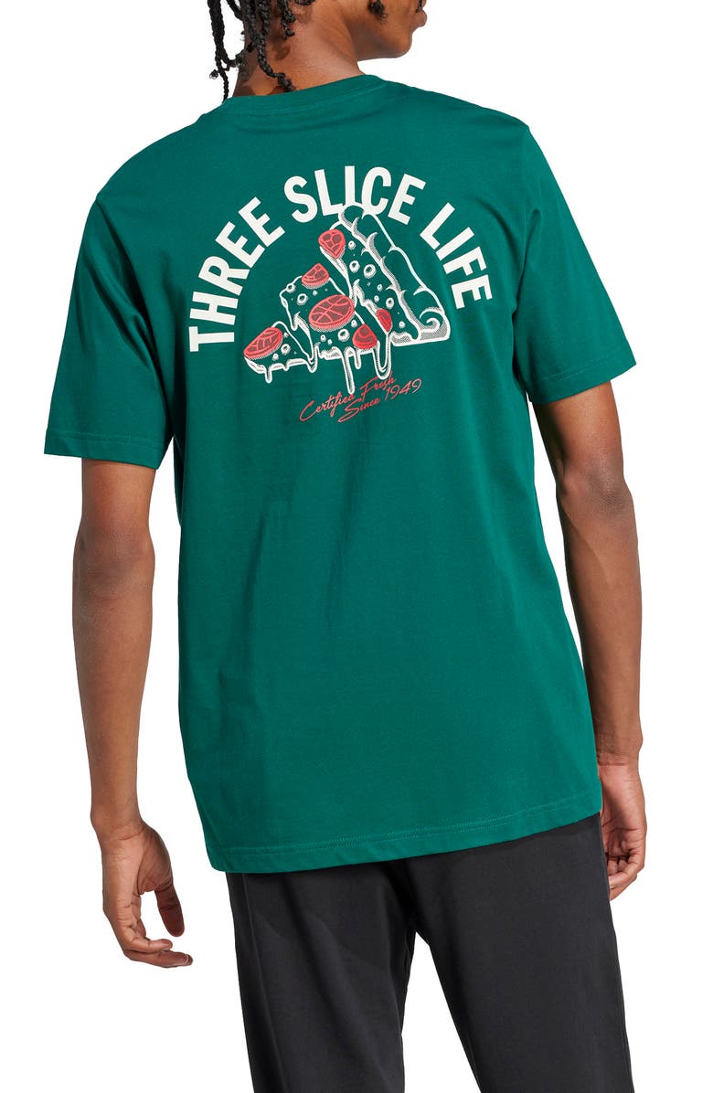 adidas Lounge Pizza Cotton Graphic T-Shirt, Alternate, color, Collegiate Green
