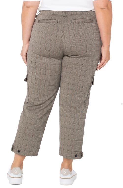 Liverpool Los Angeles Plaid Crop Cargo Pants In Gray