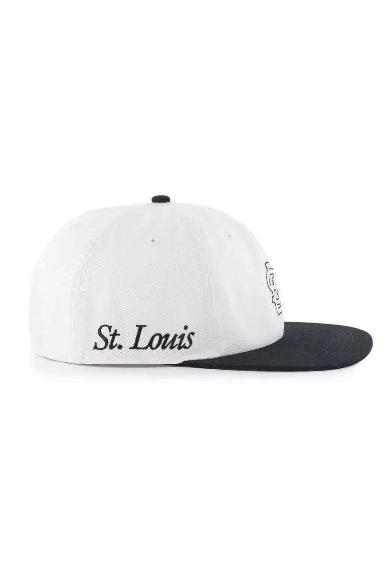 Men's '47 White/Black St. Louis Cardinals Foundation Captain Snapback Hat, Alternate, color, White