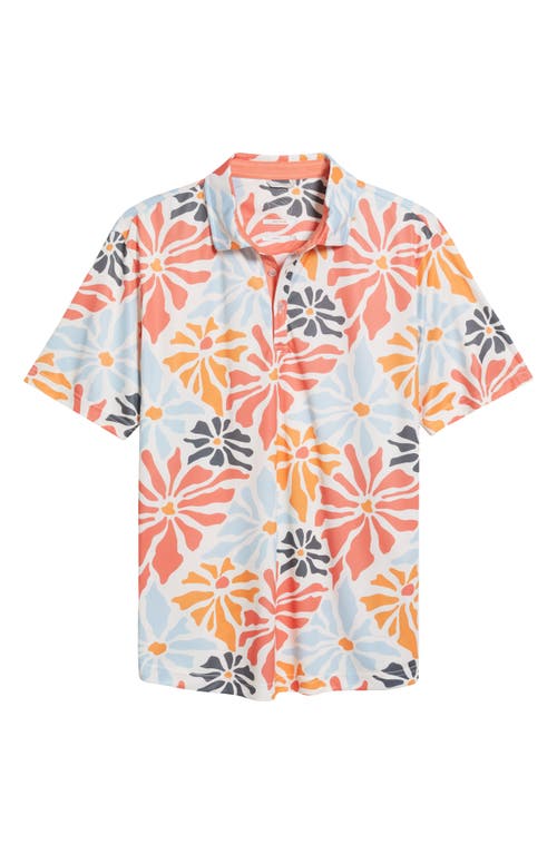Swannies Donald Floral Golf Polo In Melon