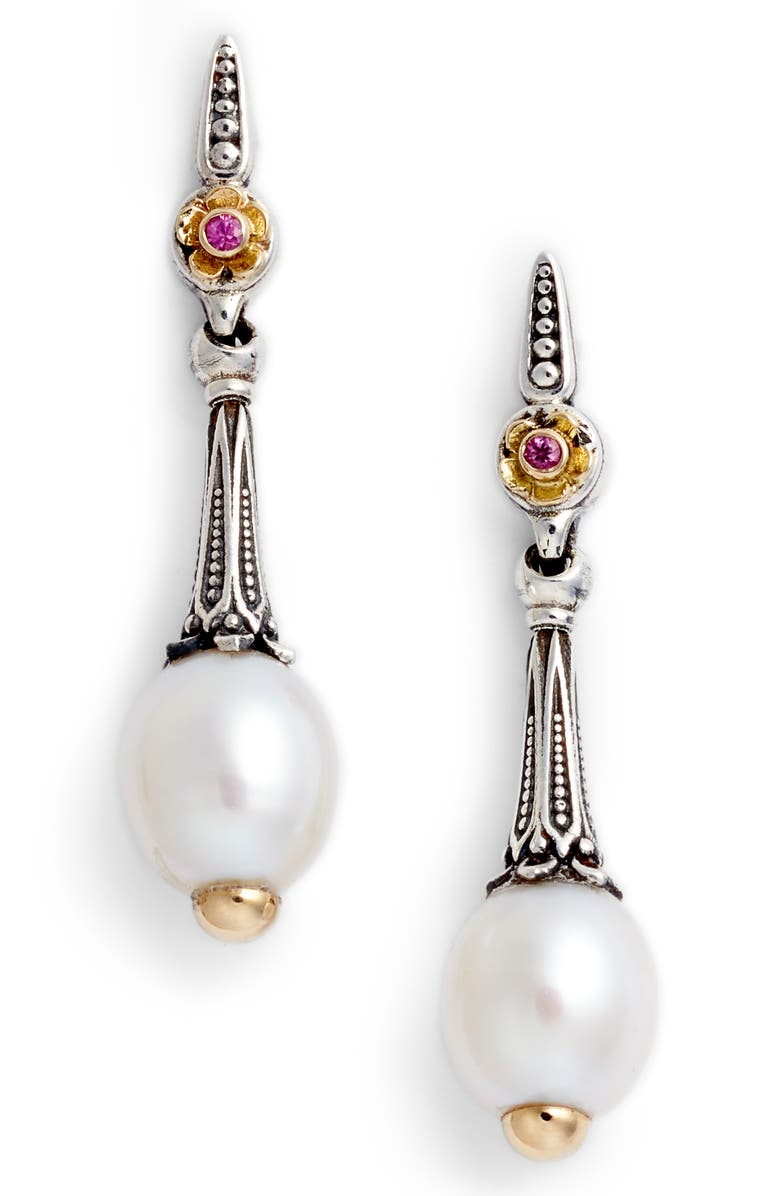 Konstantino Pearl & Pink Sapphire Drop Earrings, Main, color,