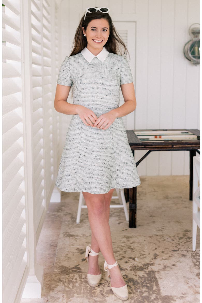 Tatum Highland Tweed A-Line Dress, Alternate, color, GREEN MULTI