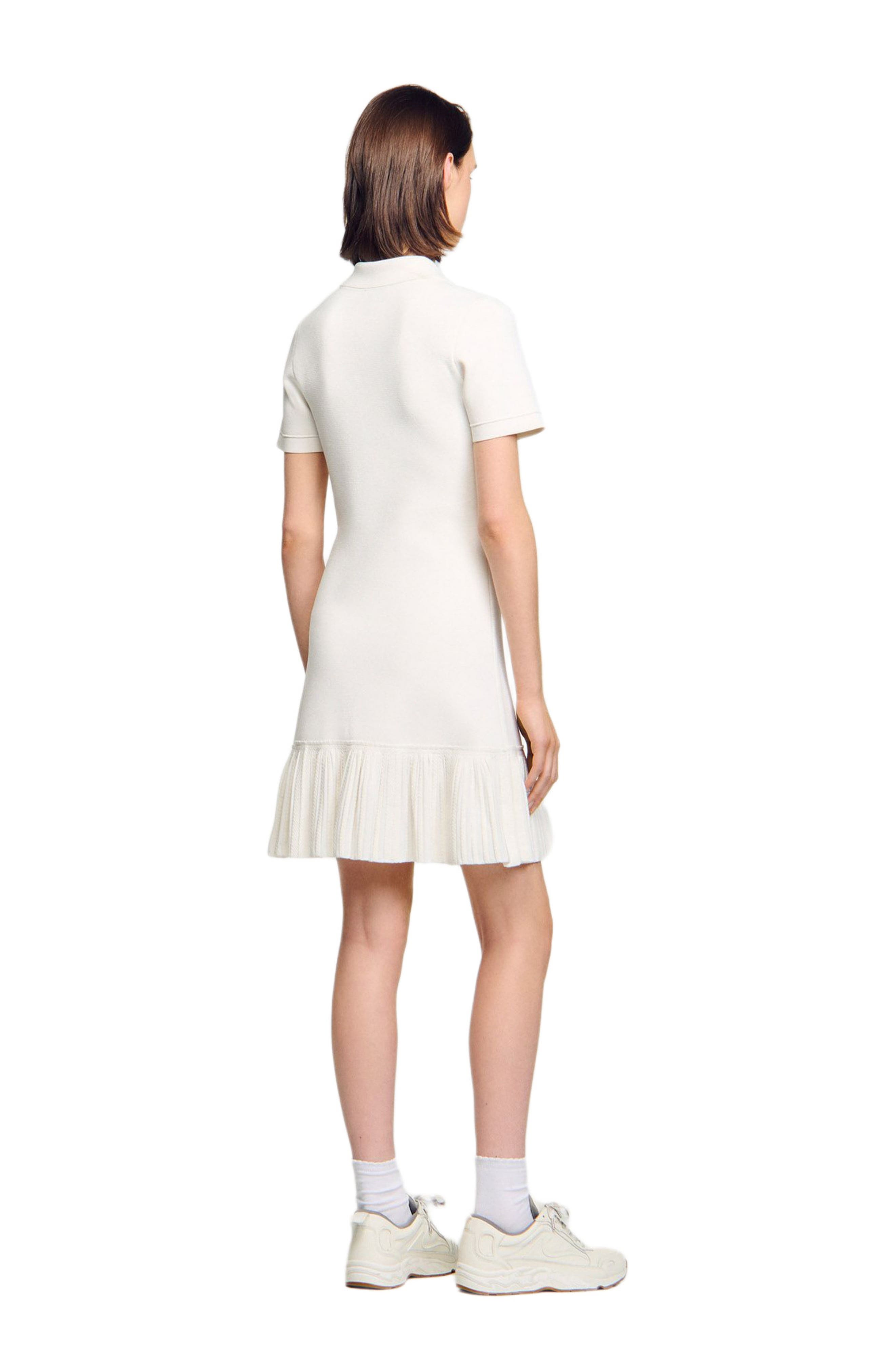 Short knit dress with polo neck - image 2
