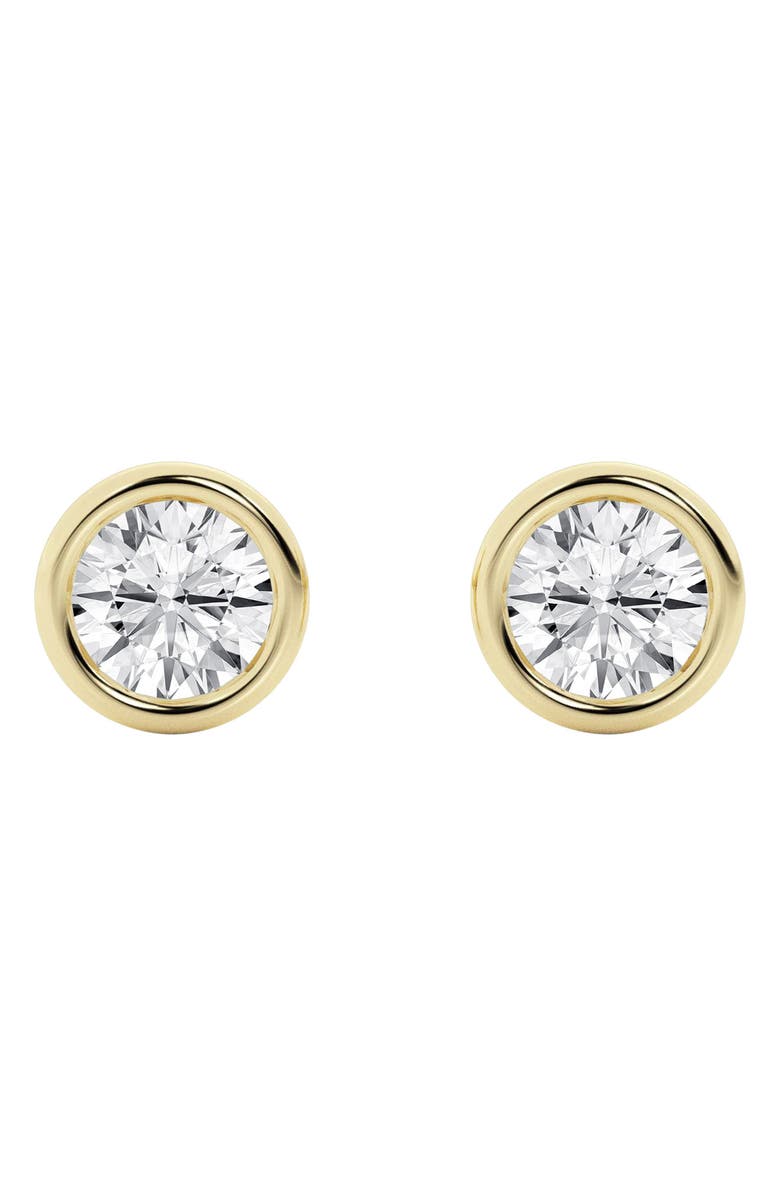 Badgley Mischka Collection Round Cut Lab Created Diamond Stud Earrings - 1.50ctw, Alternate, color, 1 Ctw Yellow Gold