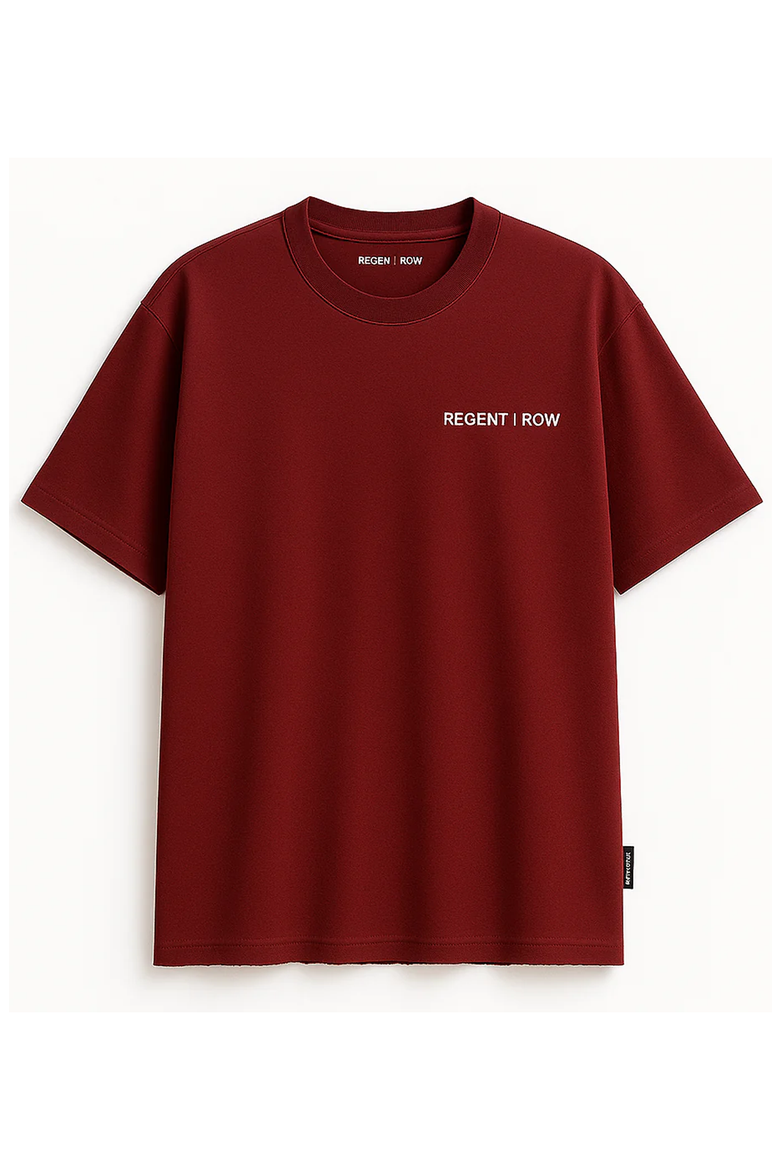 Men’s Organic Cotton T-Shirt Navy Blue | Classic Crew Neck Short Sleeve Tee with Logo, Soft Breathable Casual Top, Main, color, Maroon