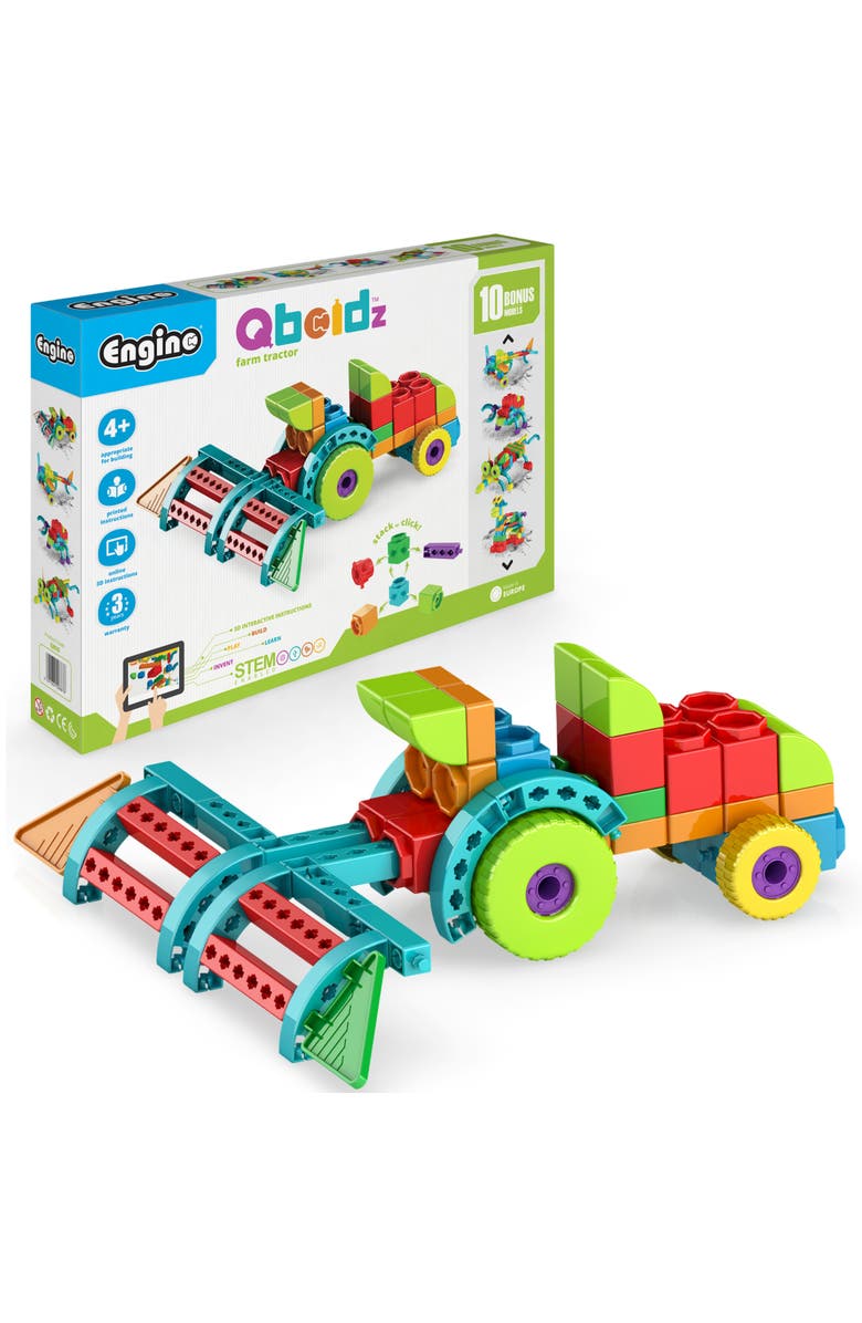 Engino Qboidz Farm Tractor 10 Model Brick Building Set, Main, color, Multicolored