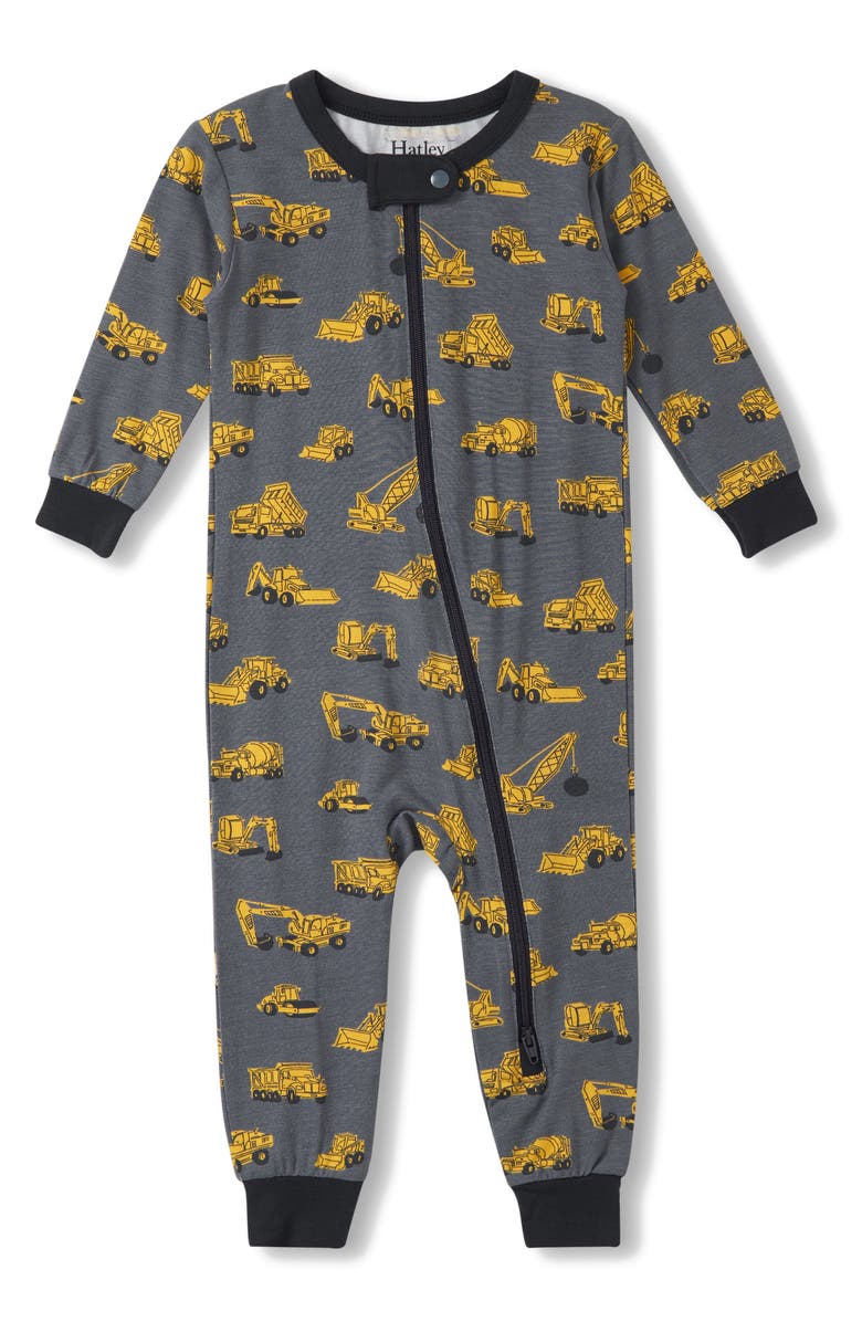 Hatley Under Construction Jersey Romper, Main, color, 