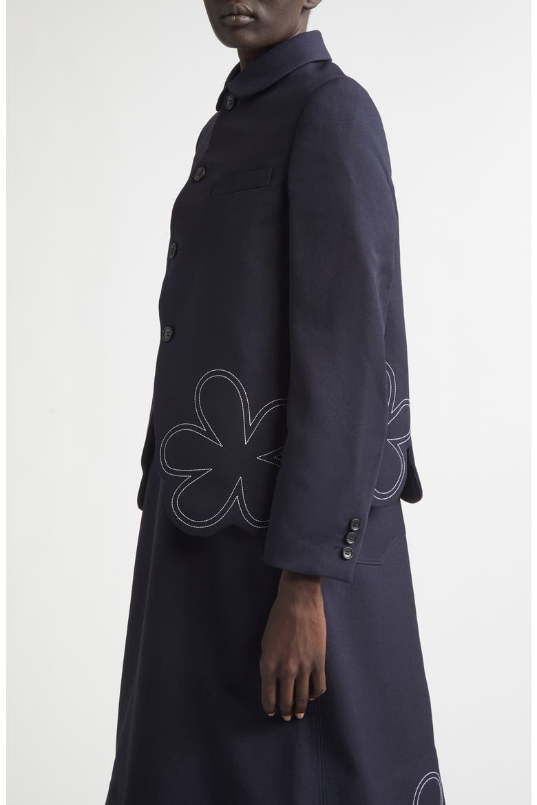 Floral Embroidered Gabardine Cutaway Jacket (Women) | Nordstrom