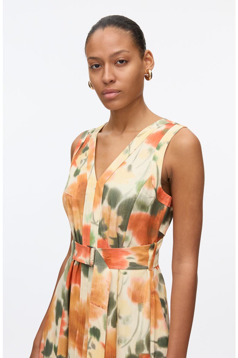 Blurred Marigold Print Cotton Dress, Alternate, color, MARIGOLD MULTI