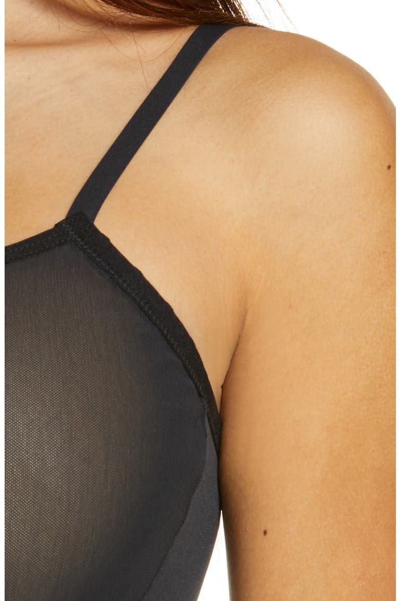 Convertible Strap Mesh Shaping Camisole, Alternate, color, BLACK
