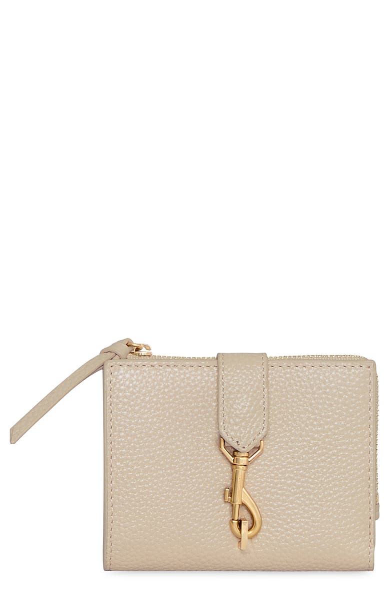 Rebecca Minkoff Slim Megan Leather Bifold Wallet, Main, color, Stone