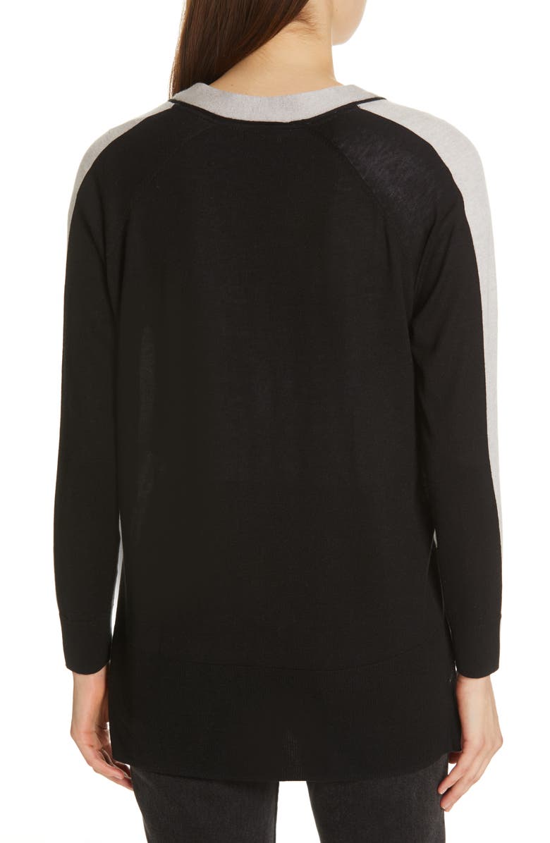 ATM Anthony Thomas Melillo Spring Colorblock Silk, Wool & Cashmere Cardigan, Alternate, color, 