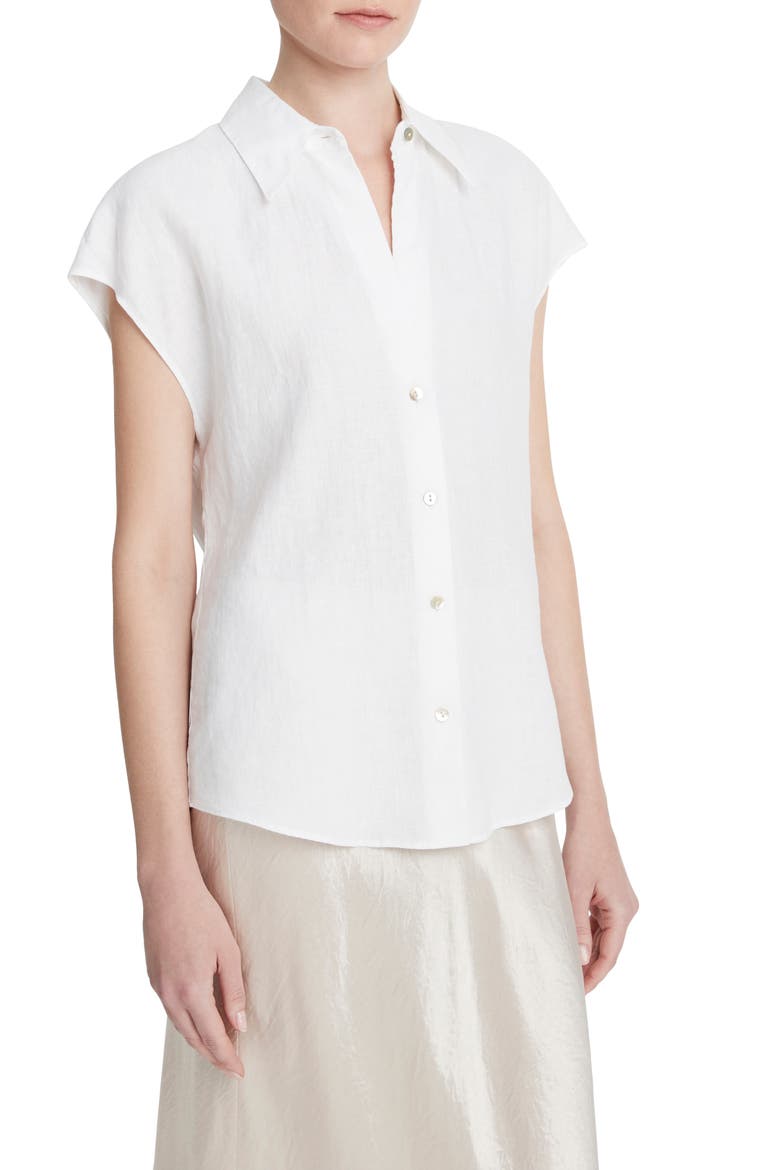 Dolman Sleeve Linen Shirt, Alternate, color, OPTIC WHITE