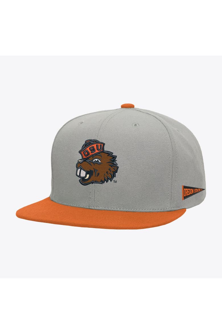 Men's Mitchell & Ness  Gray/Orange Oregon State Beavers Plaid OG Snapback Hat, Main, color, Gray
