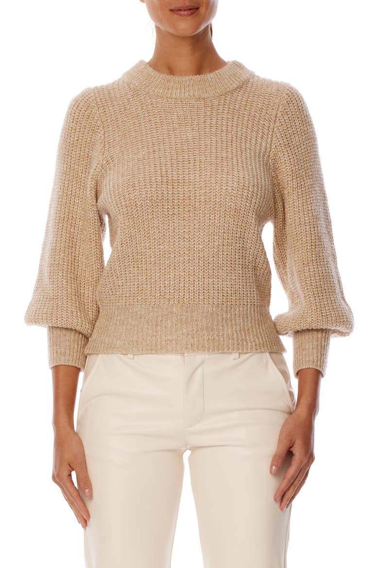 Dee Puff Sleeve Shaker Stitch Sweater, Main, color, OATMEAL