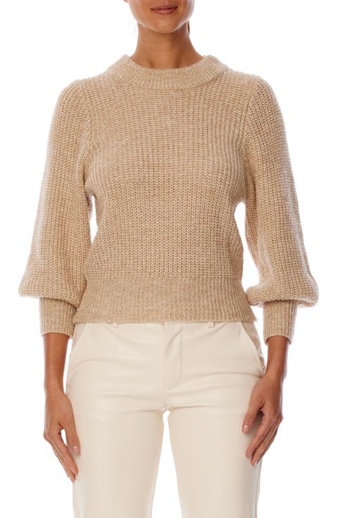 Dee Puff Sleeve Shaker Stitch Sweater