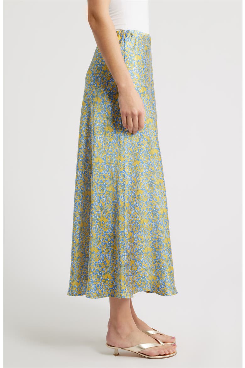 Bias Cut Satin Maxi Skirt, Alternate, color, OCEAN/ DIJON