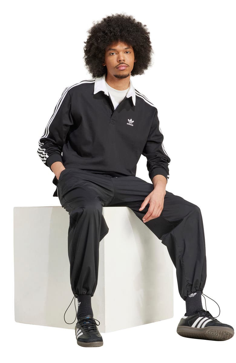 adidas 3-Stripes Long Sleeve Rugby Polo, Alternate, color,