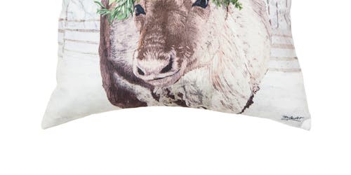 C & F Home C&f Home Reindeer Holly Flower Crown Indoor And Outdoor Christmas Throw Pillow, 18" X 18" In Multi