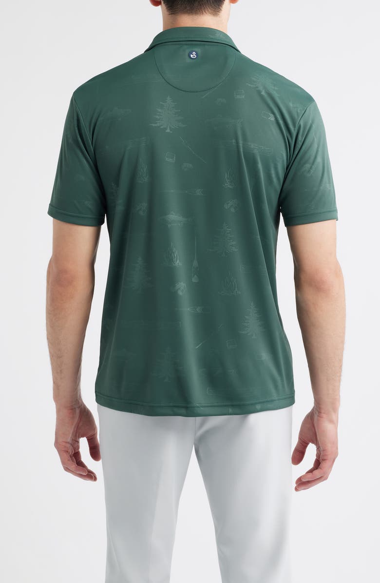 Swannies Brehm Outdoors Print Performance Golf Polo, Alternate, color, Forest