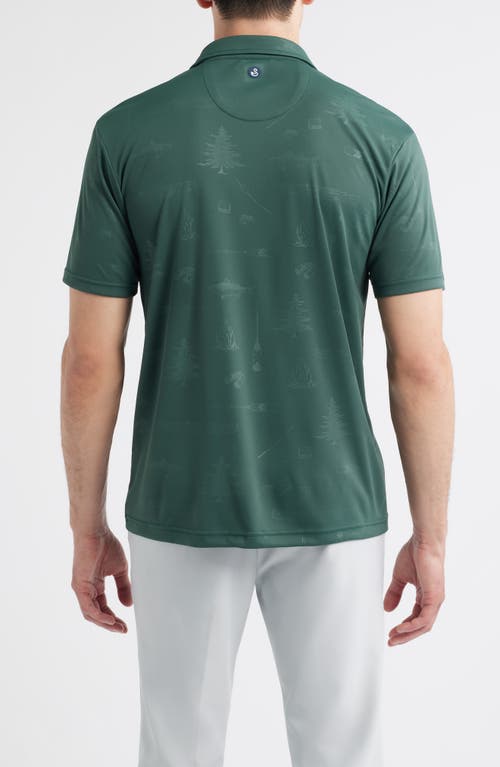 Swannies Brehm Outdoors Print Performance Golf Polo In Green