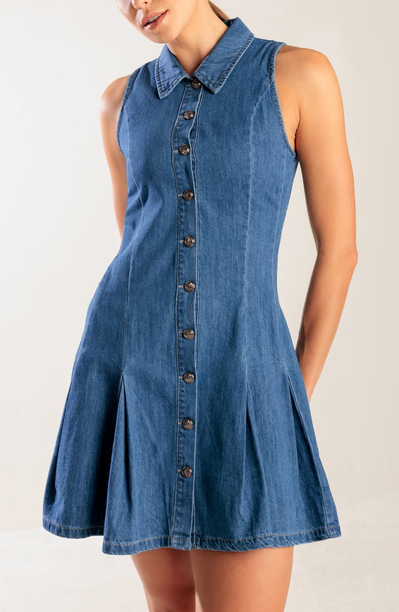 FREEMARKET Sleeveless Denim Minidress, Alternate, color, Indigo