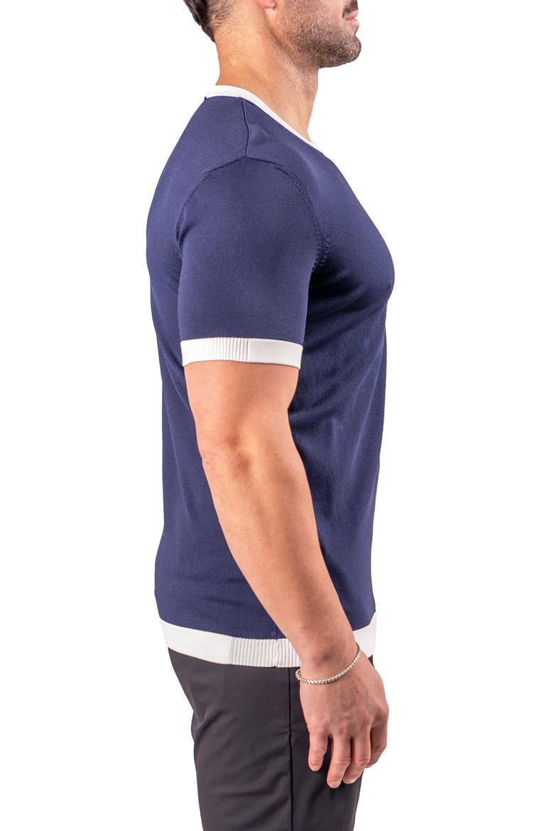Short Sleeve Ringer Sweater, Alternate, color, BLUE