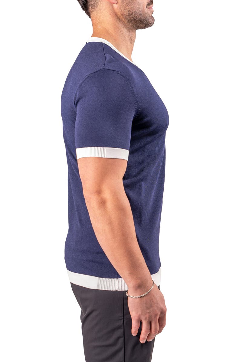 Maceoo Short Sleeve Ringer Sweater, Alternate, color, Blue