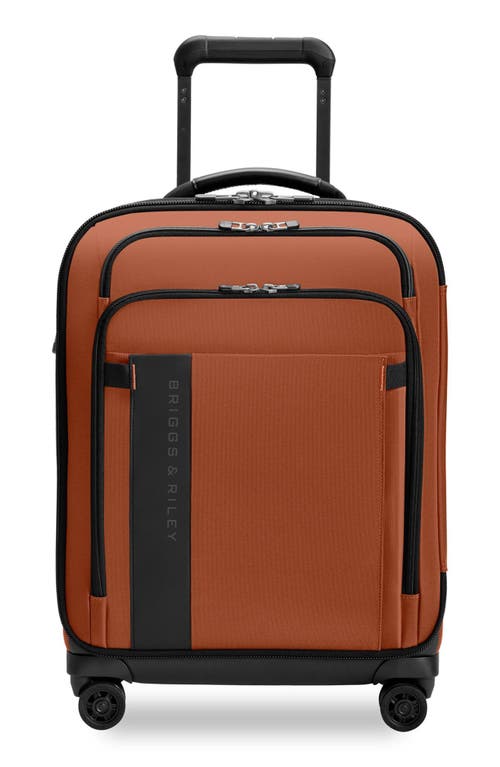 Briggs & Riley Zdx Global 21-inch Expandable Carry-on Spinner Suitcase In Brown